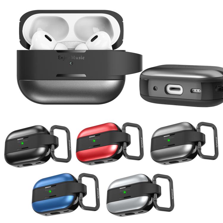 Funda protectora AhaStyle WG75-PRO2 de TPU y aleación de aluminio, resistente a arañazos y dividida, para AirPods Pro 2 (roja)