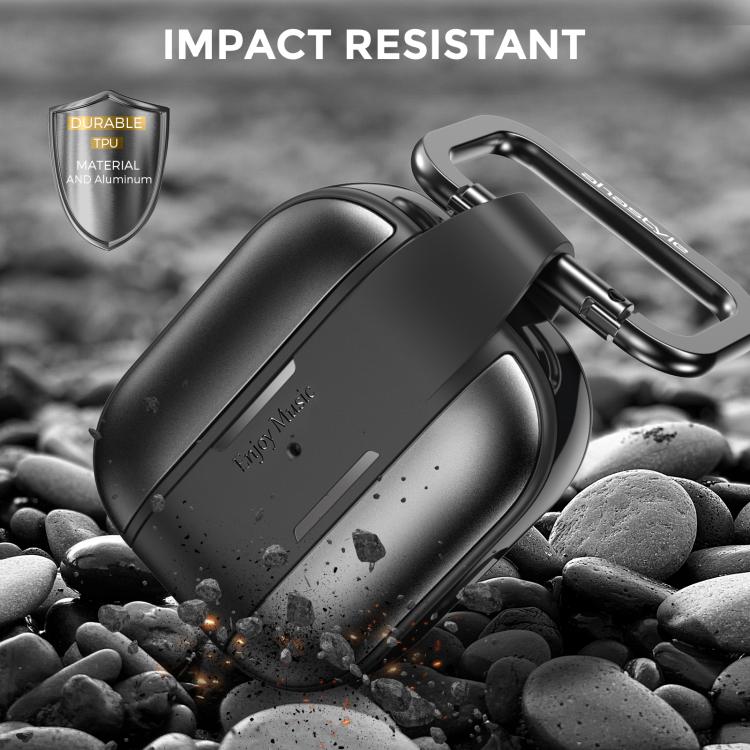 Funda protectora AhaStyle WG75-3 de TPU y aleación de aluminio, resistente a arañazos y dividida, para AirPods 3 (gris)