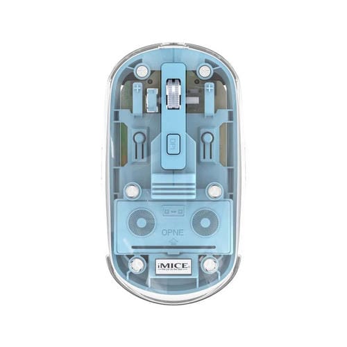 Ratón inalámbrico iMICE T400 4 teclas 1600 DPI modo dual Bluetooth (Azul) transparente