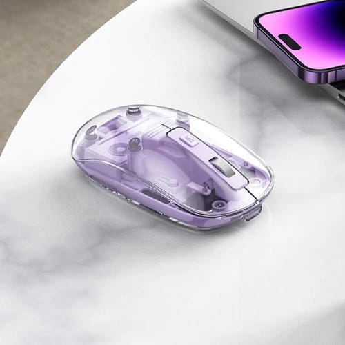 Ratón inalámbrico iMICE T400 4 teclas 1600 DPI modo dual Bluetooth (Azul) transparente