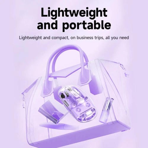 Ratón iMICE T400 de 4 teclas y 1600 DPI, modo dual, transparente, inalámbrico, silencioso y con carga Bluetooth (gris)