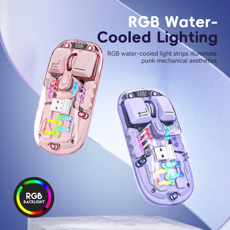 Ratón inalámbrico IMICE T300 4 teclas 1600 DPI RGB Bluetooth modo dual carga silencioso (Negro)
