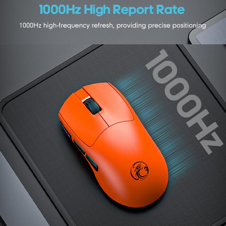 Ratón inalámbrico iMICE G900 6 teclas 12800 DPI recargable tres modos (Naranja)