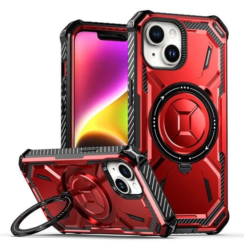 Para iPhone 15 Armor Series Magsafe Funda para Teléfono con Soporte Magnético (Rojo) - MOVILSTORE