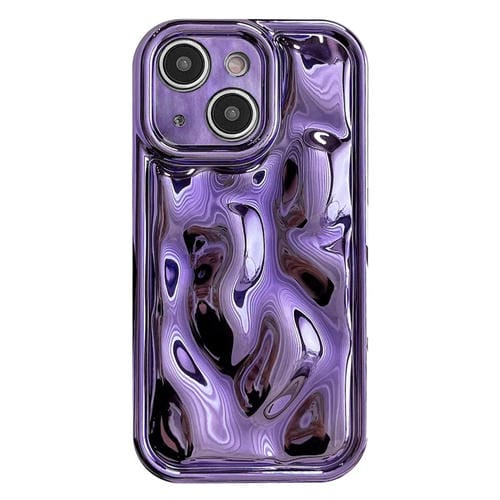Para iPhone 15 Caja de Teléfono de TPU con Textura de Meteorito de Galvanoplastia (Púrpura) - MOVILSTORE