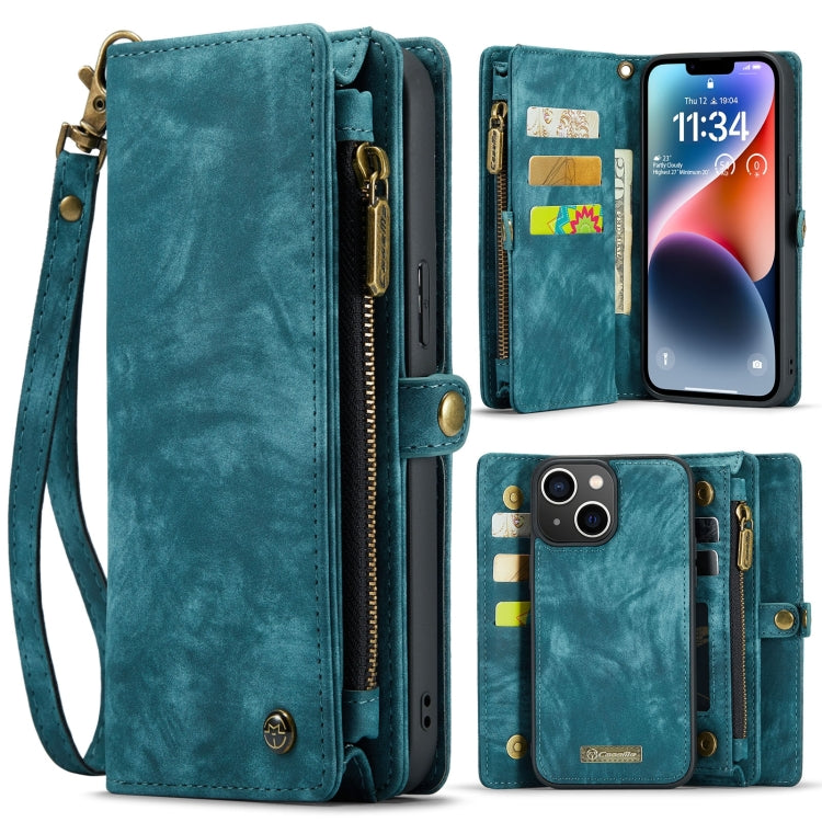 Para iPhone 15 Caseme 008 Funda de Cuero Multifuncional Desmontable para Teléfono (Azul) - MOVILSTORE
