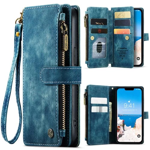 Para iPhone 15 Caseme C30 Funda de Cuero Multifuncional para Teléfono (Azul) - MOVILSTORE