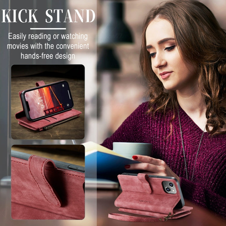 Para iPhone 15 Caseme C30 Funda de Cuero Multifuncional para Teléfono (Rojo) - MOVILSTORE