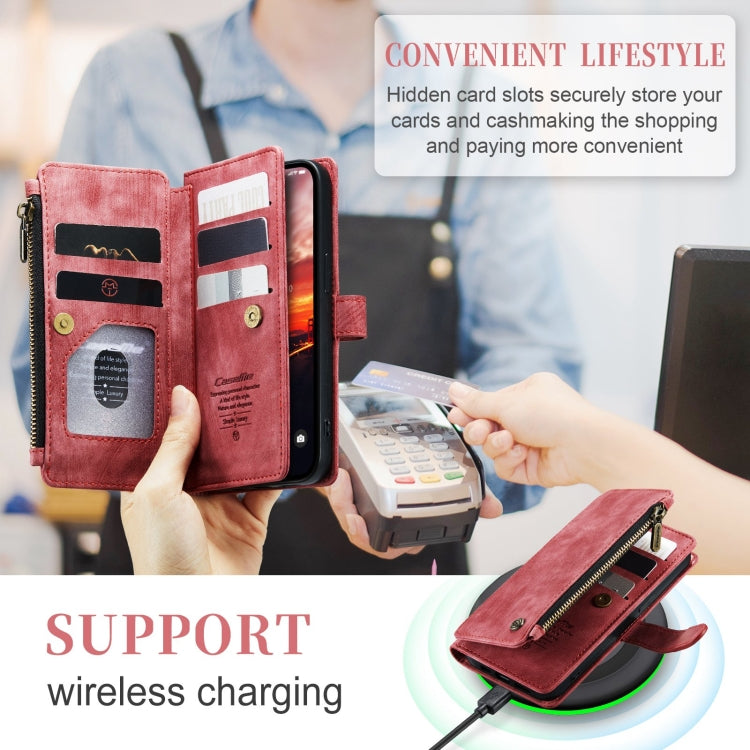 Para iPhone 15 Caseme C30 Funda de Cuero Multifuncional para Teléfono (Rojo) - MOVILSTORE