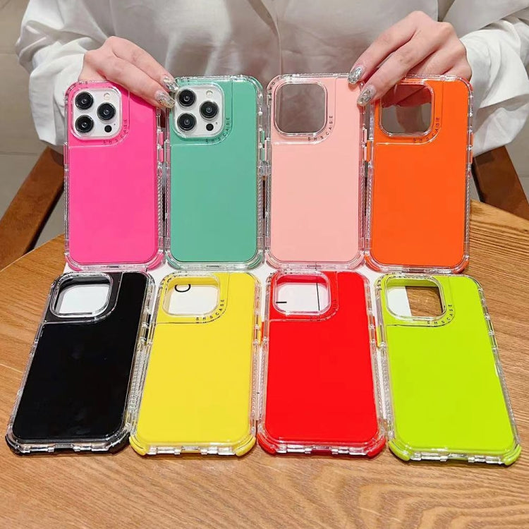 Para iPhone 15 Dreamland 3 En 1 Funda para Teléfono PC + TPU con Marco Transparente de Color Sólido (Rosa) - MOVILSTORE
