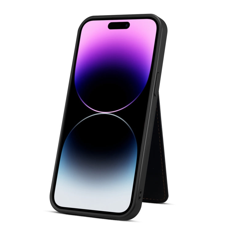 Para iPhone 15 Eseble Star Series Funda para Teléfono con Ranura para Tarjeta y Soporte para Cordón (Negro) - MOVILSTORE