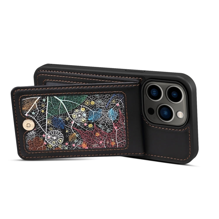 Para iPhone 15 Eseble Star Series Funda para Teléfono con Ranura para Tarjeta y Soporte para Cordón (Negro) - MOVILSTORE