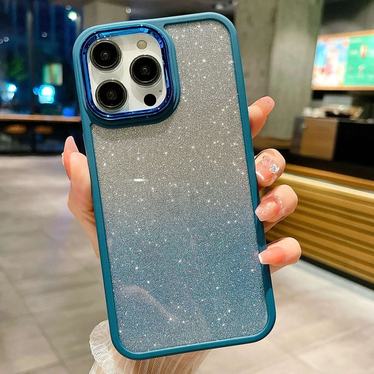 Para iPhone 15 Estuche de Acrílico para Teléfono con Galvanoplastia con Brillo Degradado (Azul) - MOVILSTORE