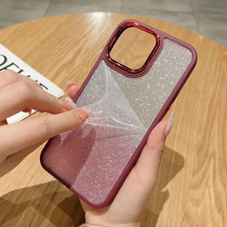 Para iPhone 15 Estuche de Acrílico para Teléfono con Galvanoplastia con Brillo Degradado (Rosa) - MOVILSTORE