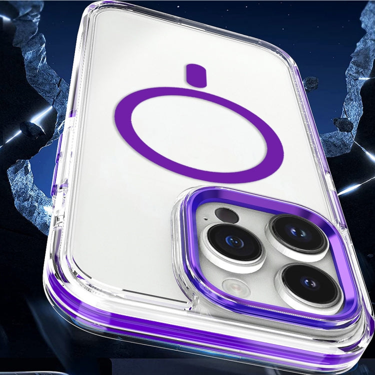 Para iPhone 15 Estuche para Teléfono a Prueba de Golpes para PC Transparente Híbrido Magsafe TPU de Doble Color (Blanco) - MOVILSTORE