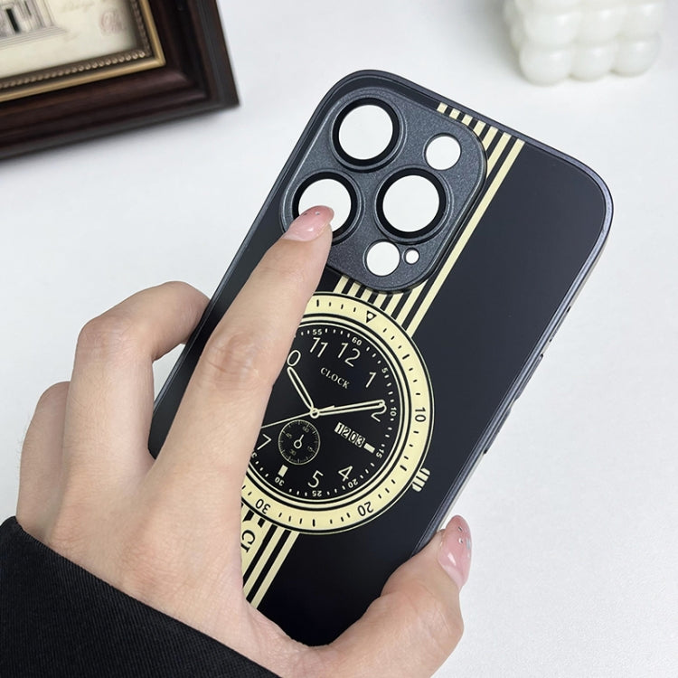 Para iPhone 15 Estuche para Teléfono con Protección de Lente Magnética con Patrón de Reloj (Verde) - MOVILSTORE