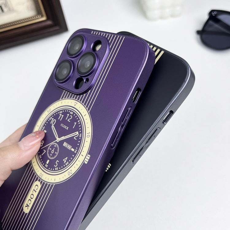Para iPhone 15 Estuche para Teléfono con Protección de Lente Magnética con Patrón de Reloj (Verde) - MOVILSTORE