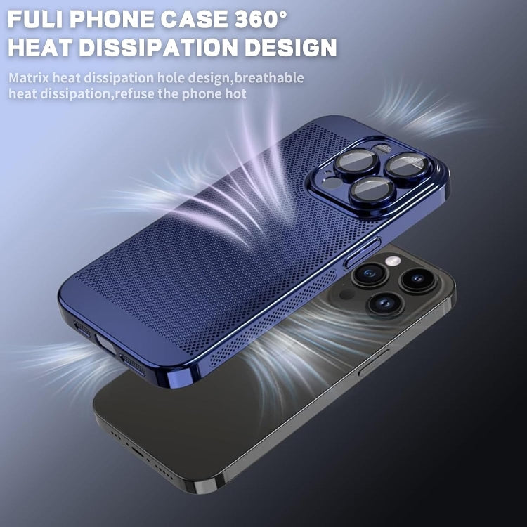 Para iPhone 15 Estuche para Teléfono con Refrigeración de Malla Fina (Dorado) - MOVILSTORE