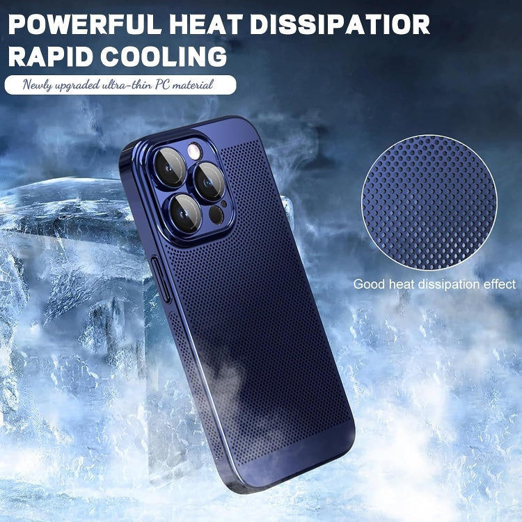 Para iPhone 15 Estuche para Teléfono con Refrigeración de Malla Fina (Dorado) - MOVILSTORE