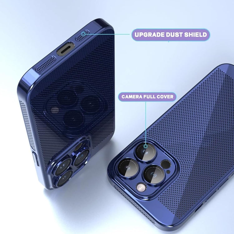 Para iPhone 15 Estuche para Teléfono con Refrigeración de Malla Fina (Dorado) - MOVILSTORE