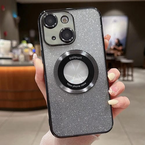 Para iPhone 15 Estuche para Teléfono de TPU con Galvanoplastia con Brillo Degradado Magsafe (Negro) - MOVILSTORE