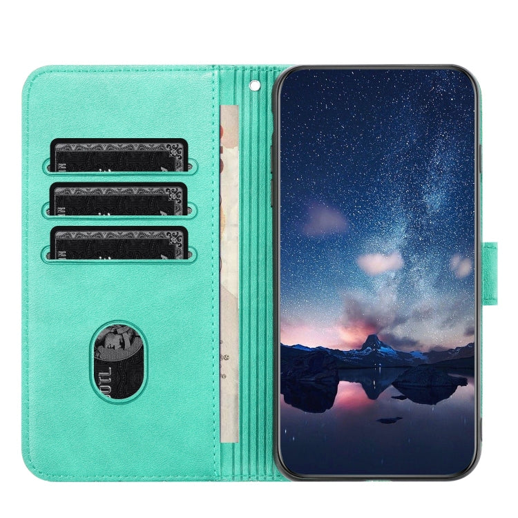 Para iPhone 15 Funda de Cuero con Textura Rómbica y Cordón (Verde) - MOVILSTORE