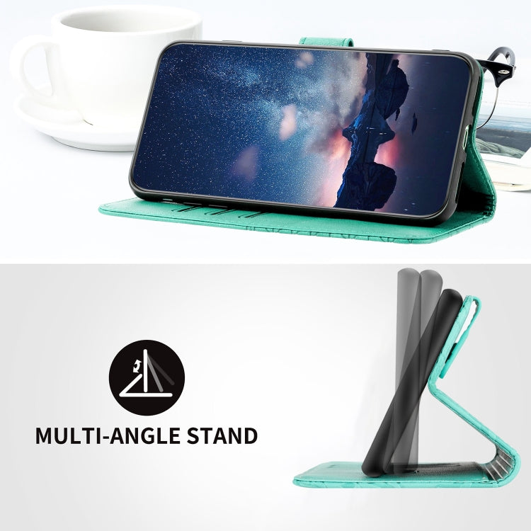 Para iPhone 15 Funda de Cuero con Textura Rómbica y Cordón (Verde) - MOVILSTORE
