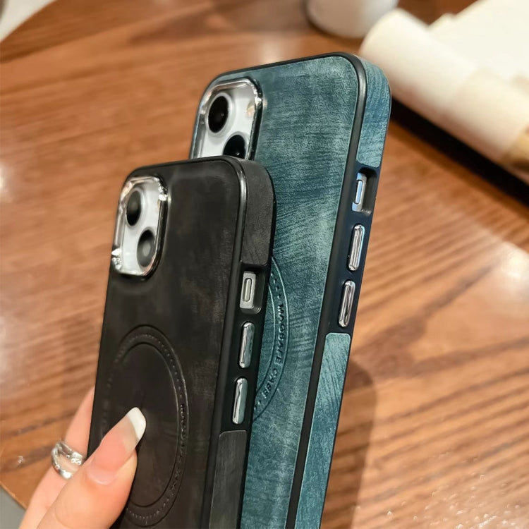 Para iPhone 15 Funda de Cuero Lateral Magsafe para Teléfono (Púrpura Oscuro) - MOVILSTORE