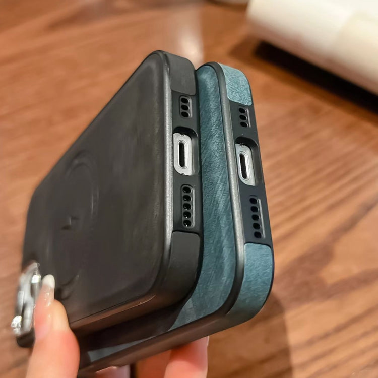 Para iPhone 15 Funda de Cuero Lateral Magsafe para Teléfono (Púrpura Oscuro) - MOVILSTORE