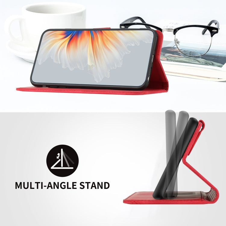 Para iPhone 15 Funda de Cuero para Teléfono con Sensación de Piel y Patrón de Corazón (Rojo) - MOVILSTORE