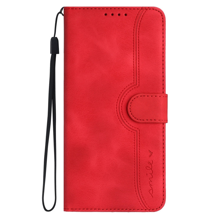 Para iPhone 15 Funda de Cuero para Teléfono con Sensación de Piel y Patrón de Corazón (Rojo) - MOVILSTORE