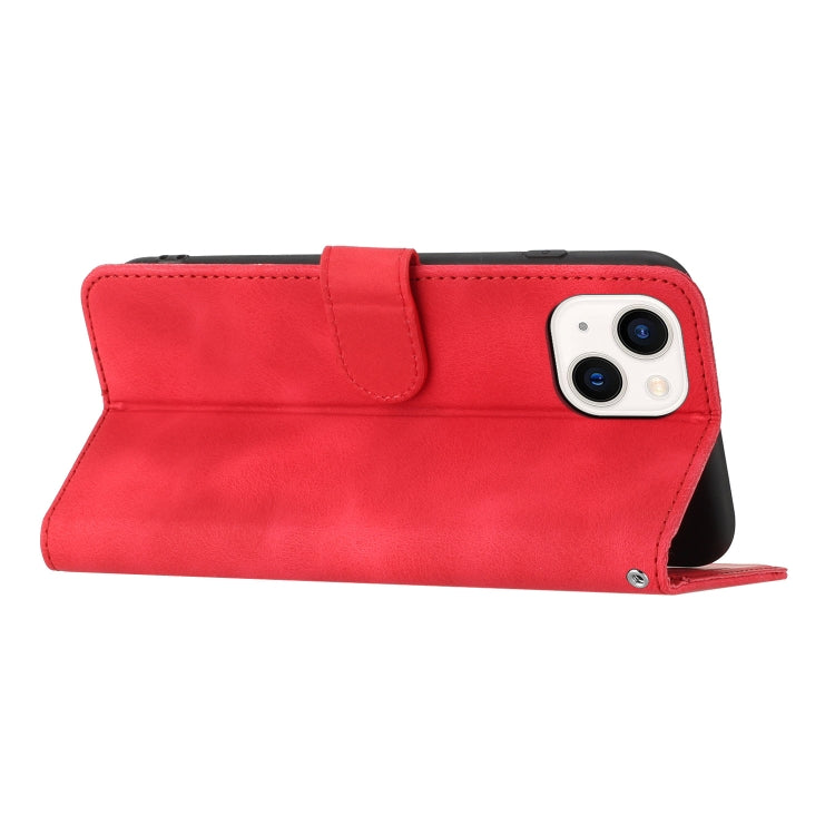 Para iPhone 15 Funda de Cuero para Teléfono con Sensación de Piel y Patrón de Corazón (Rojo) - MOVILSTORE