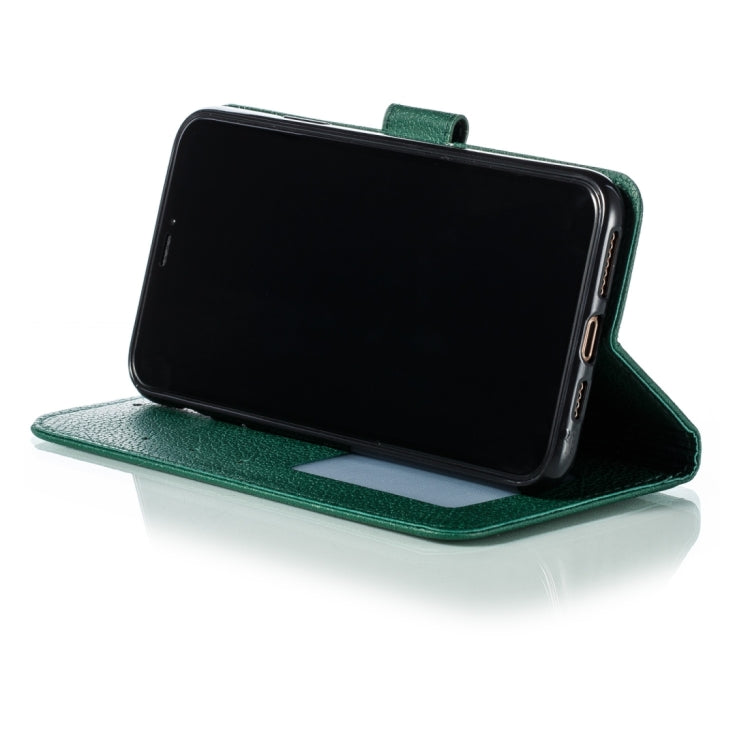 Para iPhone 15 Funda de Cuero para Teléfono con Textura Litchi con Patrón de Plumas (Verde) - MOVILSTORE