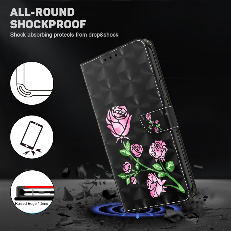Para iPhone 15 Funda de Cuero Pintada En 3D (Rosa) - MOVILSTORE