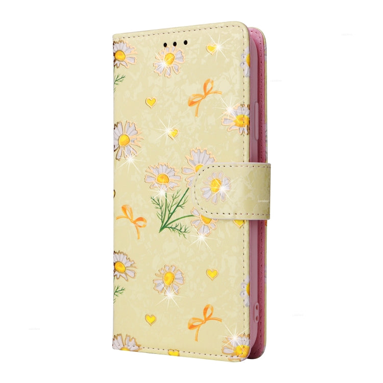 Para iPhone 15 Funda de Cuero Rfid con Pintura Bronceadora (Margarita Amarilla) - MOVILSTORE