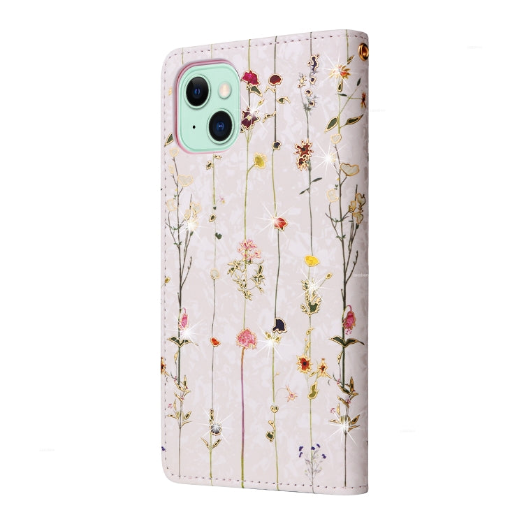 Para iPhone 15 Funda de Cuero Rfid con Pintura Bronceadora (Mundo de Flores Secas) - MOVILSTORE