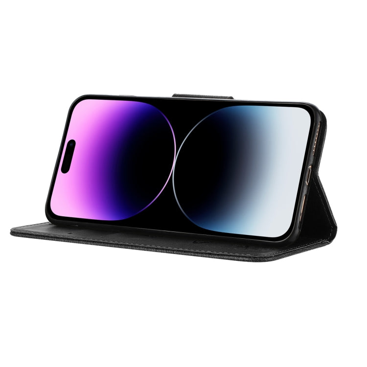 Para iPhone 15 Funda de Teléfono de Cuero con Tapa En Relieve de Mariposa (Negro) - MOVILSTORE