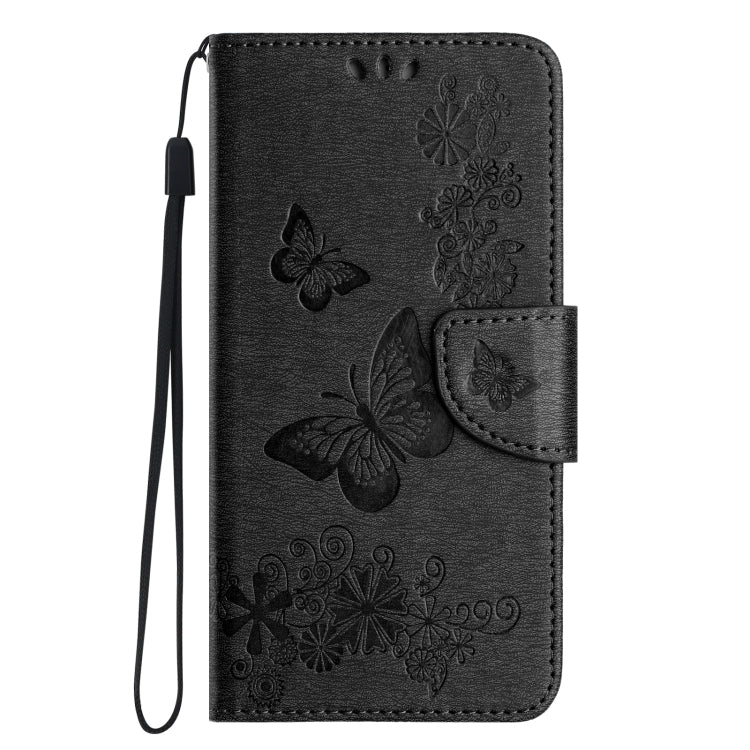 Para iPhone 15 Funda de Teléfono de Cuero con Tapa En Relieve de Mariposa (Negro) - MOVILSTORE