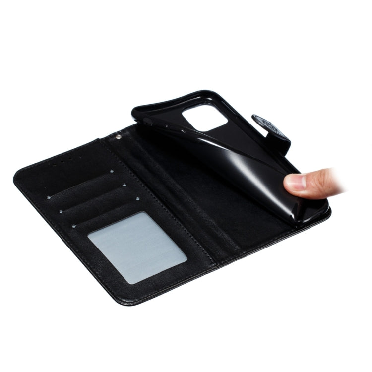 Para iPhone 15 Funda de Teléfono de Cuero con Tapa Horizontal con Patrón de Relieve de Mandala (Negro) - MOVILSTORE
