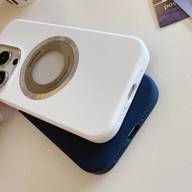 Para iPhone 15 Funda Magnética de Silicona con Marco de Metal (Púrpura) - MOVILSTORE