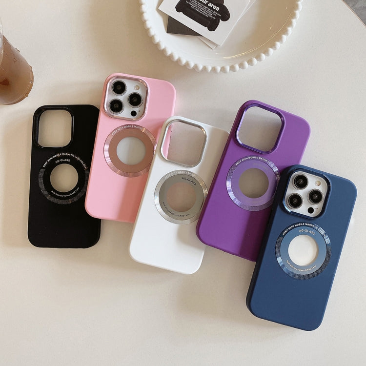 Para iPhone 15 Funda Magnética de Silicona con Marco de Metal (Púrpura) - MOVILSTORE