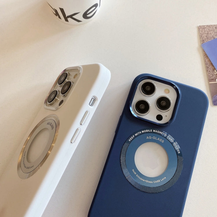 Para iPhone 15 Funda Magnética de Silicona con Marco de Metal (Púrpura) - MOVILSTORE