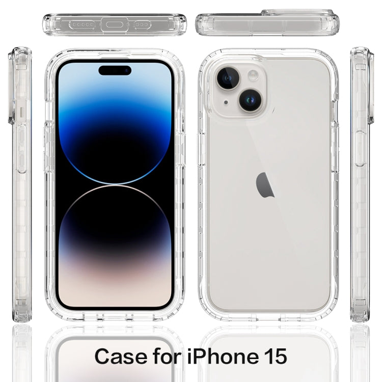 Para iPhone 15 Funda para Teléfono con Degradado Transparente a Prueba de Golpes de Cuerpo Completo (Púrpura) - MOVILSTORE