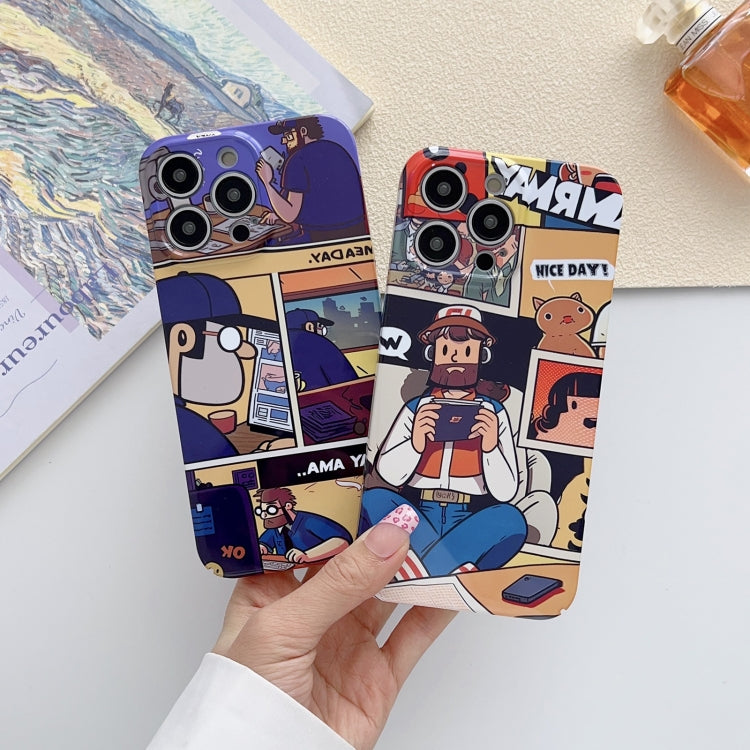 Para iPhone 15 Funda para Teléfono con Orificio Preciso para PC con Patrón Pintado (Astronauta Naranja) - MOVILSTORE
