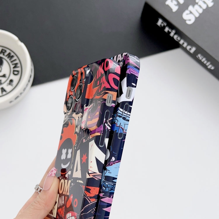 Para iPhone 15 Funda para Teléfono con Orificio Preciso para PC con Patrón Pintado (Flor Abstracta) - MOVILSTORE