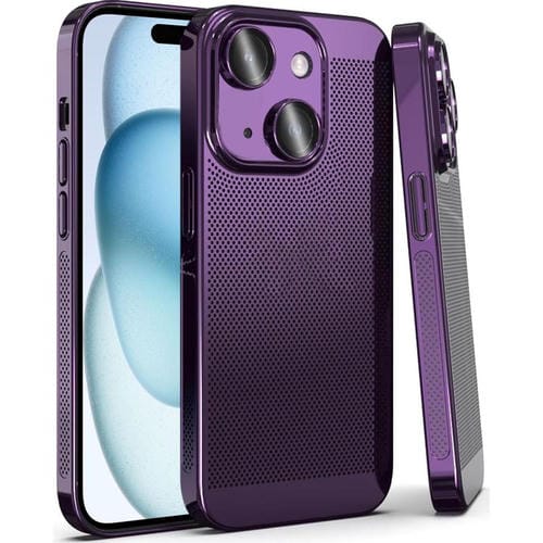 Para iPhone 15 Funda para Teléfono con Refrigeración de Malla Fina (Púrpura) - MOVILSTORE