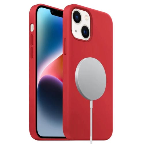 Para iPhone 15 Funda para Teléfono de Cobertura Total de Silicona Líquida Magsafe (Rojo) - MOVILSTORE