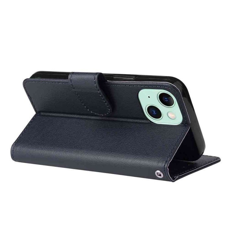 Para iPhone 15 Funda para Teléfono de Cuero con Tapa Horizontal Multifuncional con Tres Ranuras para Tarjetas (Azul) - MOVILSTORE