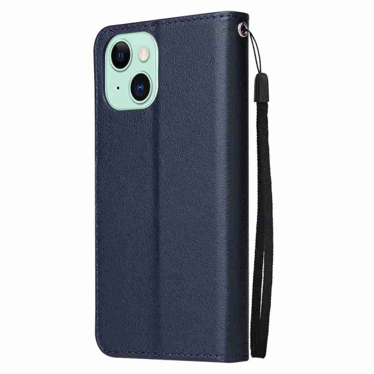 Para iPhone 15 Funda para Teléfono de Cuero con Tapa Horizontal Multifuncional con Tres Ranuras para Tarjetas (Azul) - MOVILSTORE