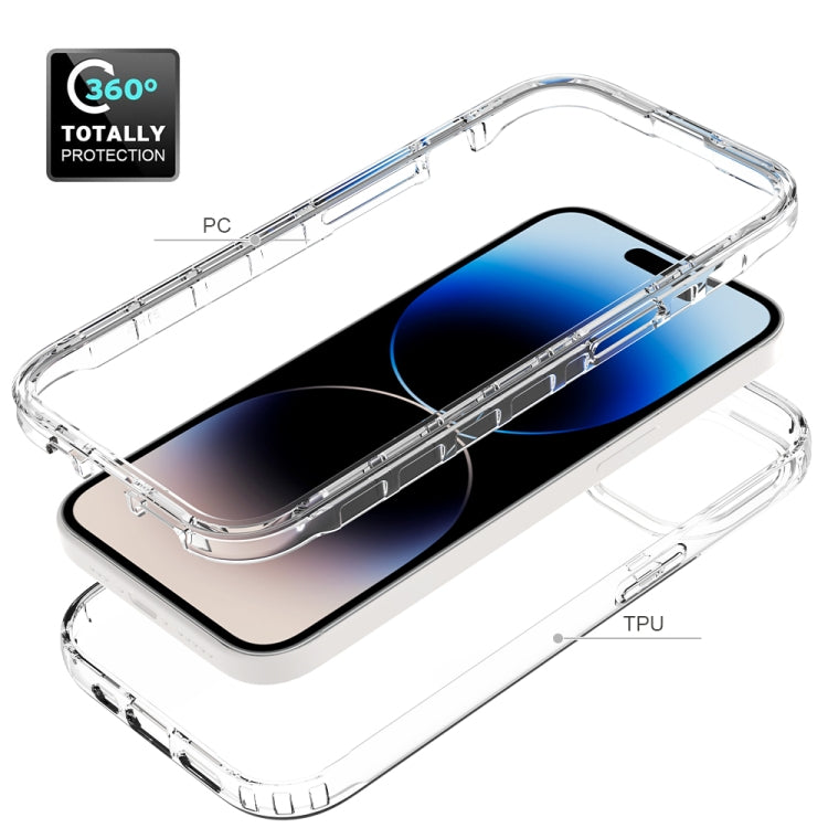 Para iPhone 15 Funda para Teléfono PC + TPU con Degradado Transparente a Prueba de Golpes (Negro) - MOVILSTORE